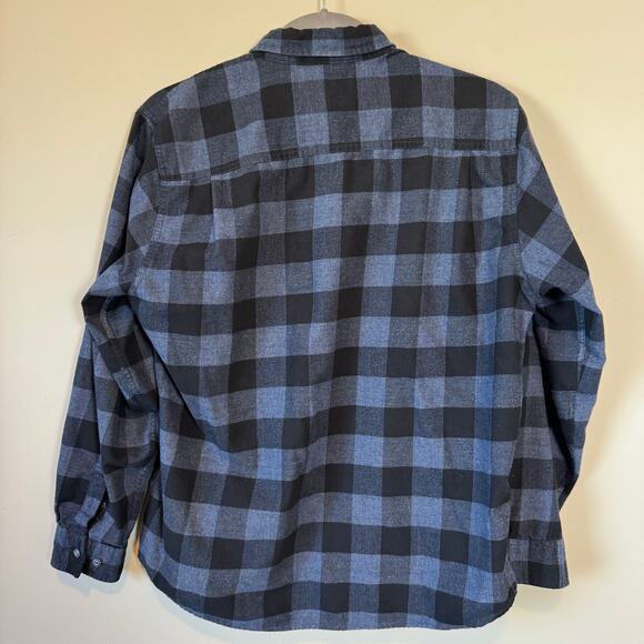 Weatherproof Vintage Blue Black Flannel Shirt XL Button Down Plaid Workwear - Picture 6 of 10